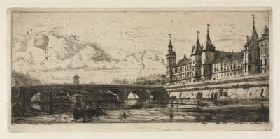 Etchings of Paris: The Exchange Bridge by Charles Meryon