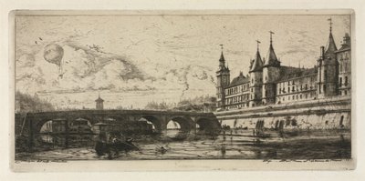 Etchings of Paris: The Exchange Bridge by Charles Meryon