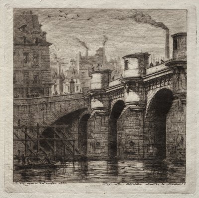 Etchings of Paris: The New Bridge by Charles Meryon