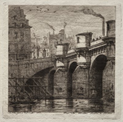 Etchings of Paris: The New Bridge by Charles Meryon