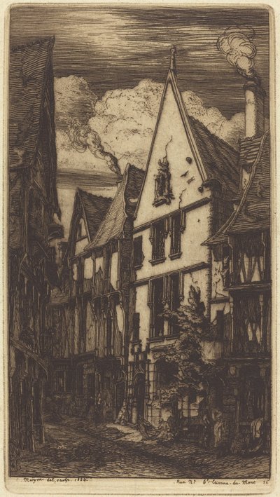 The Street of Fabrics, in Bourges by Charles Meryon