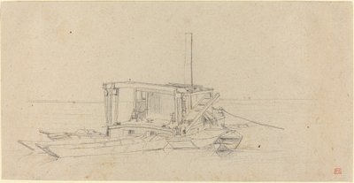 River Dredges and Lighters by Charles Meryon