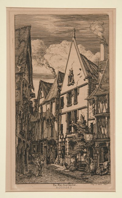 Rue des toiles, Bourges by Charles Meryon