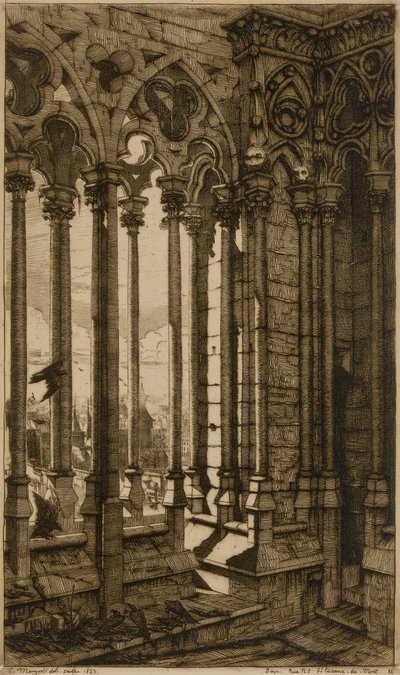 The Gallery, Notre Dame de Paris by Charles Meryon