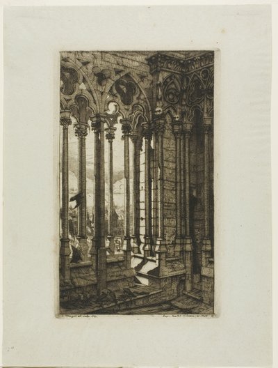 The Gallery of Notre-Dame, Paris by Charles Meryon
