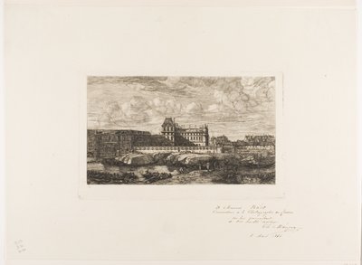 The Old Louvre, Paris, 1651 by Charles Meryon