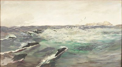 Porpoises Chasing Mackerel by Charles Napier Hemy
