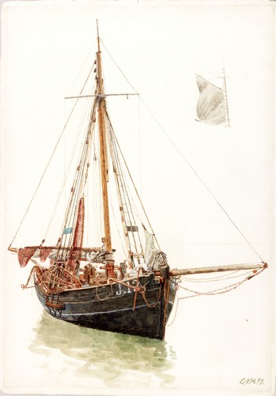 Study of a Fishing Boat by Charles Napier Hemy