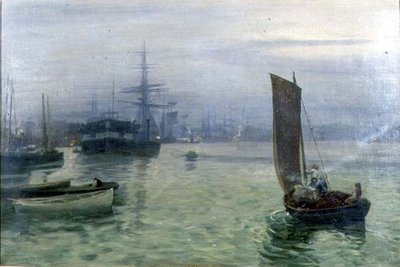 The Last Boat in by Charles Napier Hemy