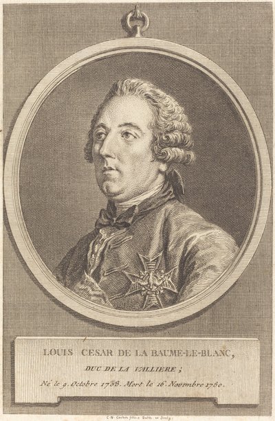 Louis Cesar de La Baume-le-Blanc by Charles Nicolas Cochin II