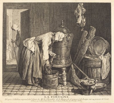 The Fountain by Charles Nicolas Cochin I after Jean Siméon Chardin