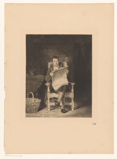 Man Reading the Newspaper by Charles Oliver Murray