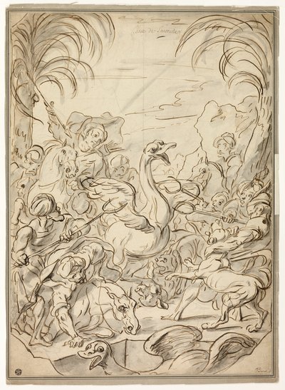 Ostrich Hunt by Charles Parrocel