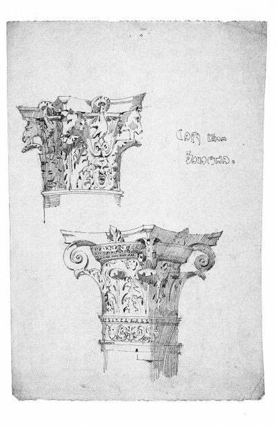 Capitals from Bologna, 1891 by Charles Rennie Mackintosh