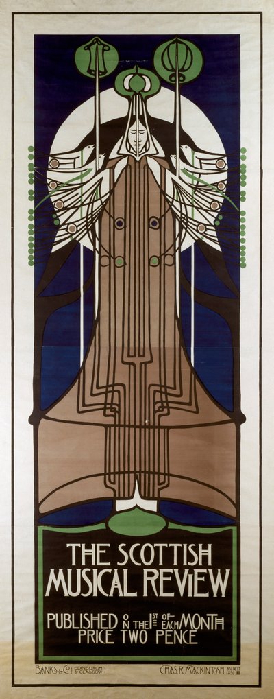 Poster Advertising the Scottish Musical Review by Charles Rennie Mackintosh