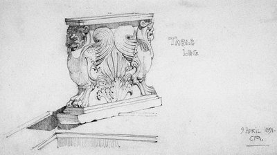 Table Leg, 1891 by Charles Rennie Mackintosh