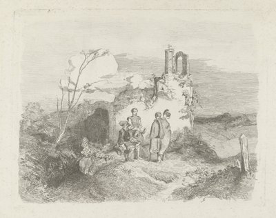 Men by a Ruin by Charles Rochussen