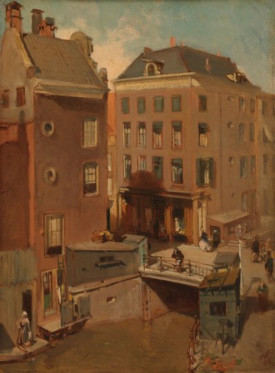 The Osjessluis near Kalverstraat in Amsterdam by Charles Rochussen