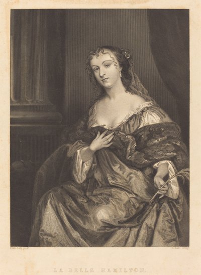 La Belle Hamilton by Charles Rolls after Sir Peter Lely