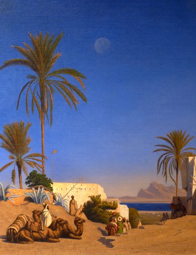 Algerian landscape (detail) by Charles Theodore (1814 88) Frere