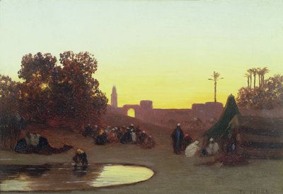 The Caravan at Rest by Charles Theodore  Frere