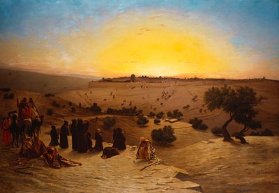 Pilgrims worshipping outside Jerusalem by Charles Theodore Frere