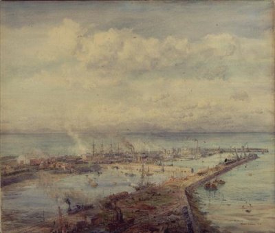 Troon Harbour, Cornwall by Charles William Wyllie