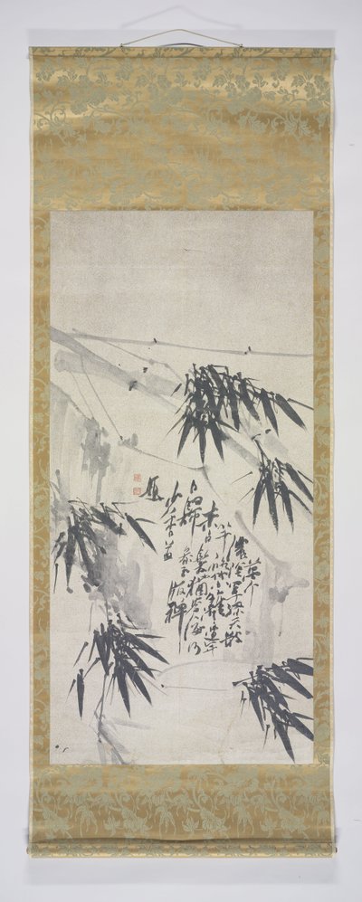 Bamboo Scroll Painting with Bamboo by Chen Jiecan