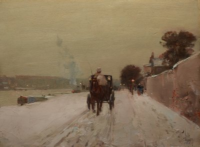 Along the Seine, Winter by Childe Frederick Hassam