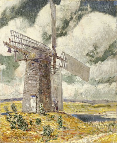 Bending Sail on the Old Mill by Childe Frederick Hassam