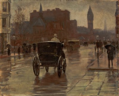Columbus Avenue, Rainy Day by Childe Frederick Hassam