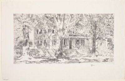 House on Main Street, East Hampton by Childe Frederick Hassam