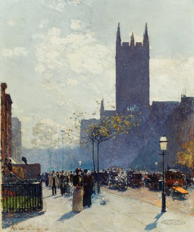 Lower Fifth Avenue by Childe Frederick Hassam