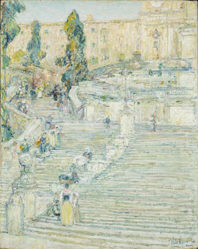 The Spanish Stairs, Rome by Childe Frederick Hassam