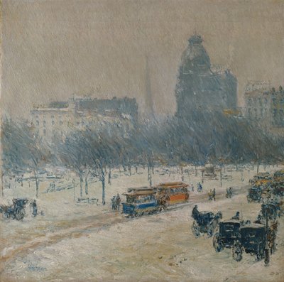 Winter in Union Square by Childe Frederick Hassam