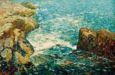 Surf and Rocks by Childe Hassam