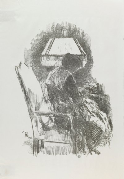 Mrs. Hassam Knitting by Childe Hassam