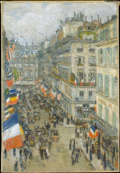 Fourteenth of July, Rue Daunou, 1910 by Childe Hassam