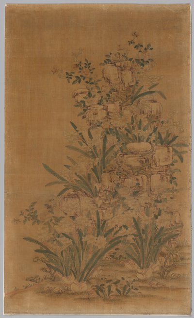 Kesi Panel: Rocks and Narcissus by China, Qing dynasty