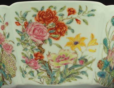Roses, Pomegranates and Yellow Day Lilies by Chinese School