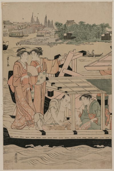 Boating Party on the Sumida River by Chobunsai Eishi