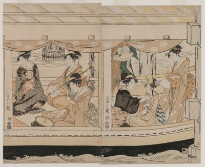 Boating on the Sumida River by Chobunsai Eishi