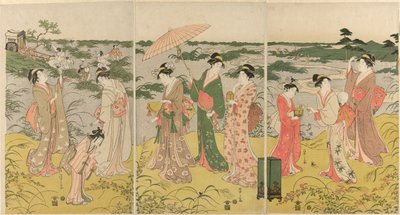 Parody of Courtly Insect Hunt by Chobunsai Eishi