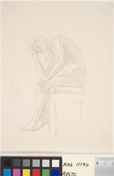Model Study, Seated Nude Boy by Christen Købke