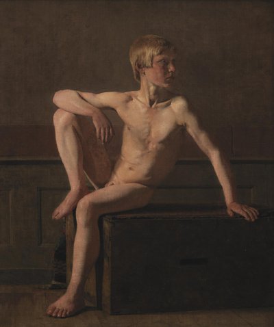 Nude Figure. Sitting Boy by Christen Købke