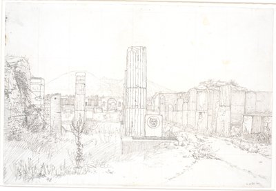Part of the Forum in Pompeii by Christen Købke