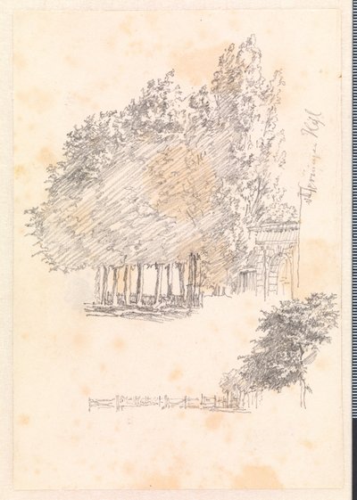 Gate and Trees at Rosendal by Christen Købke
