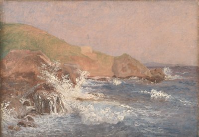 Rough Sea on a Rocky Coast, Capri by Christen Købke