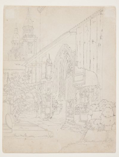 View of a Church Courtyard by Christen Købke