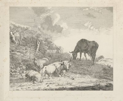 Landscape with Cattle by Christiaan Godfried Schutze van Houten